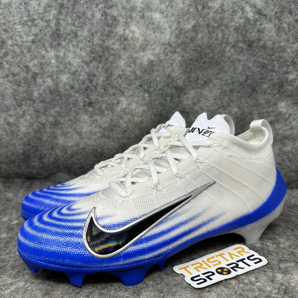 Nike Zoom Vapor Elite 1 Football Cleats Mens Size 9 White Blue Black FB3288-101